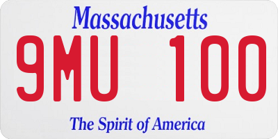 MA license plate 9MU100