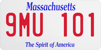 MA license plate 9MU101