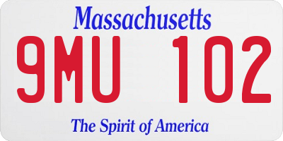 MA license plate 9MU102