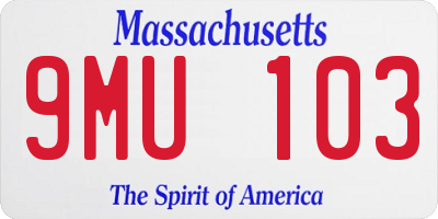 MA license plate 9MU103