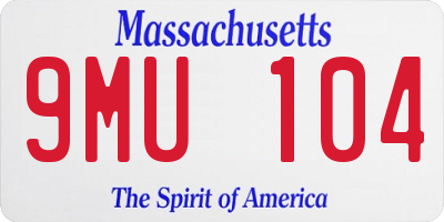 MA license plate 9MU104