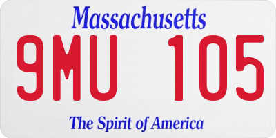 MA license plate 9MU105