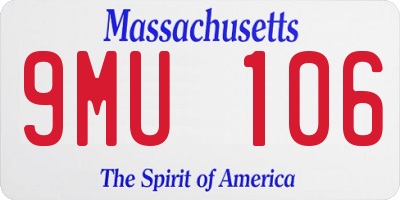 MA license plate 9MU106