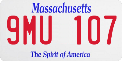 MA license plate 9MU107