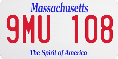 MA license plate 9MU108