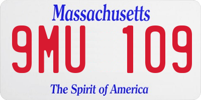 MA license plate 9MU109