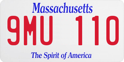 MA license plate 9MU110