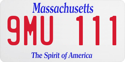 MA license plate 9MU111