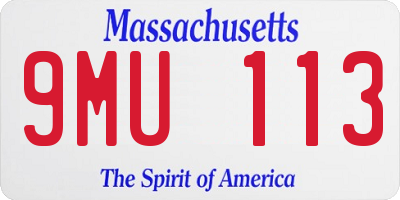 MA license plate 9MU113