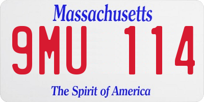 MA license plate 9MU114