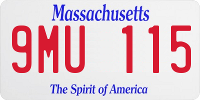 MA license plate 9MU115