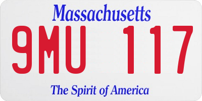 MA license plate 9MU117