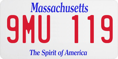 MA license plate 9MU119