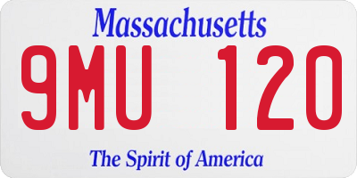 MA license plate 9MU120