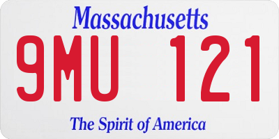 MA license plate 9MU121
