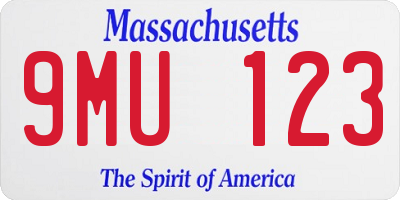 MA license plate 9MU123