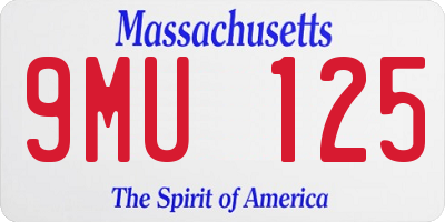 MA license plate 9MU125