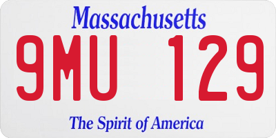MA license plate 9MU129