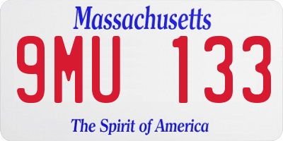 MA license plate 9MU133