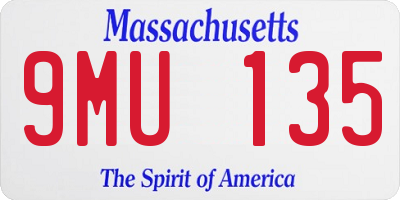 MA license plate 9MU135