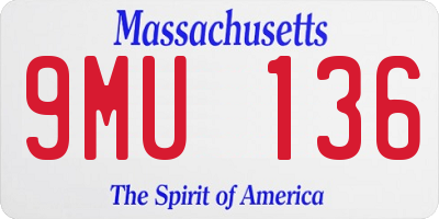 MA license plate 9MU136
