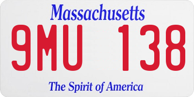 MA license plate 9MU138