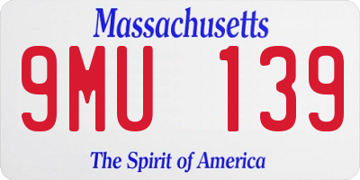 MA license plate 9MU139