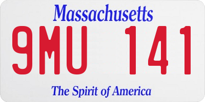 MA license plate 9MU141