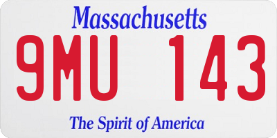 MA license plate 9MU143
