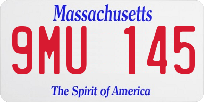 MA license plate 9MU145