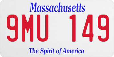 MA license plate 9MU149