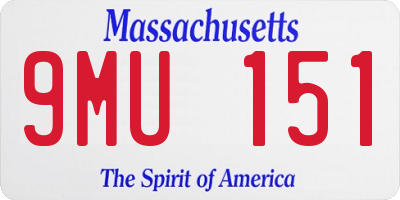 MA license plate 9MU151