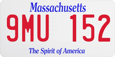 MA license plate 9MU152