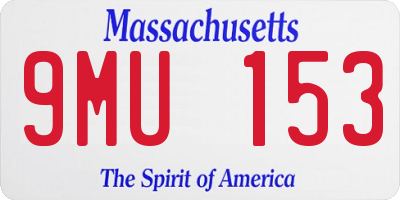 MA license plate 9MU153
