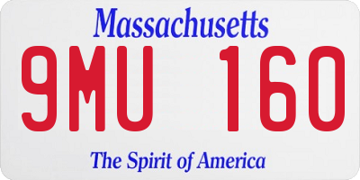 MA license plate 9MU160