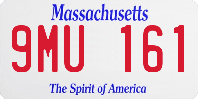 MA license plate 9MU161