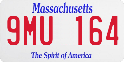 MA license plate 9MU164