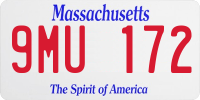 MA license plate 9MU172