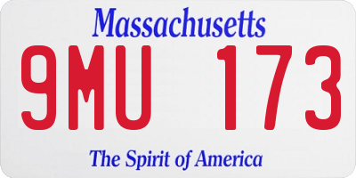 MA license plate 9MU173