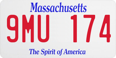 MA license plate 9MU174