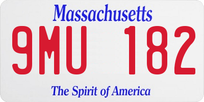 MA license plate 9MU182