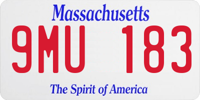MA license plate 9MU183