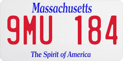 MA license plate 9MU184
