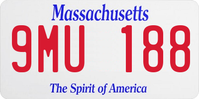 MA license plate 9MU188