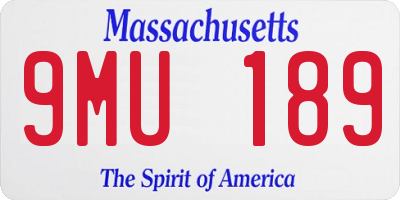 MA license plate 9MU189