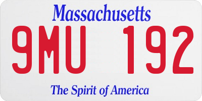 MA license plate 9MU192