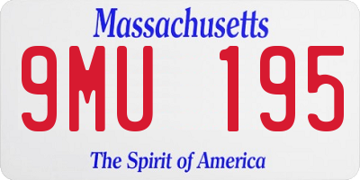 MA license plate 9MU195