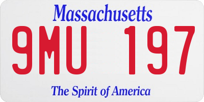 MA license plate 9MU197
