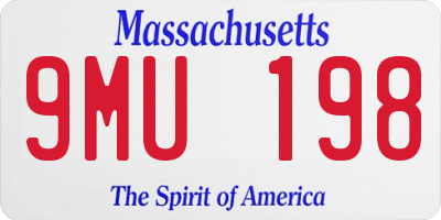 MA license plate 9MU198