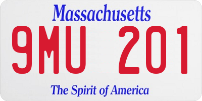 MA license plate 9MU201
